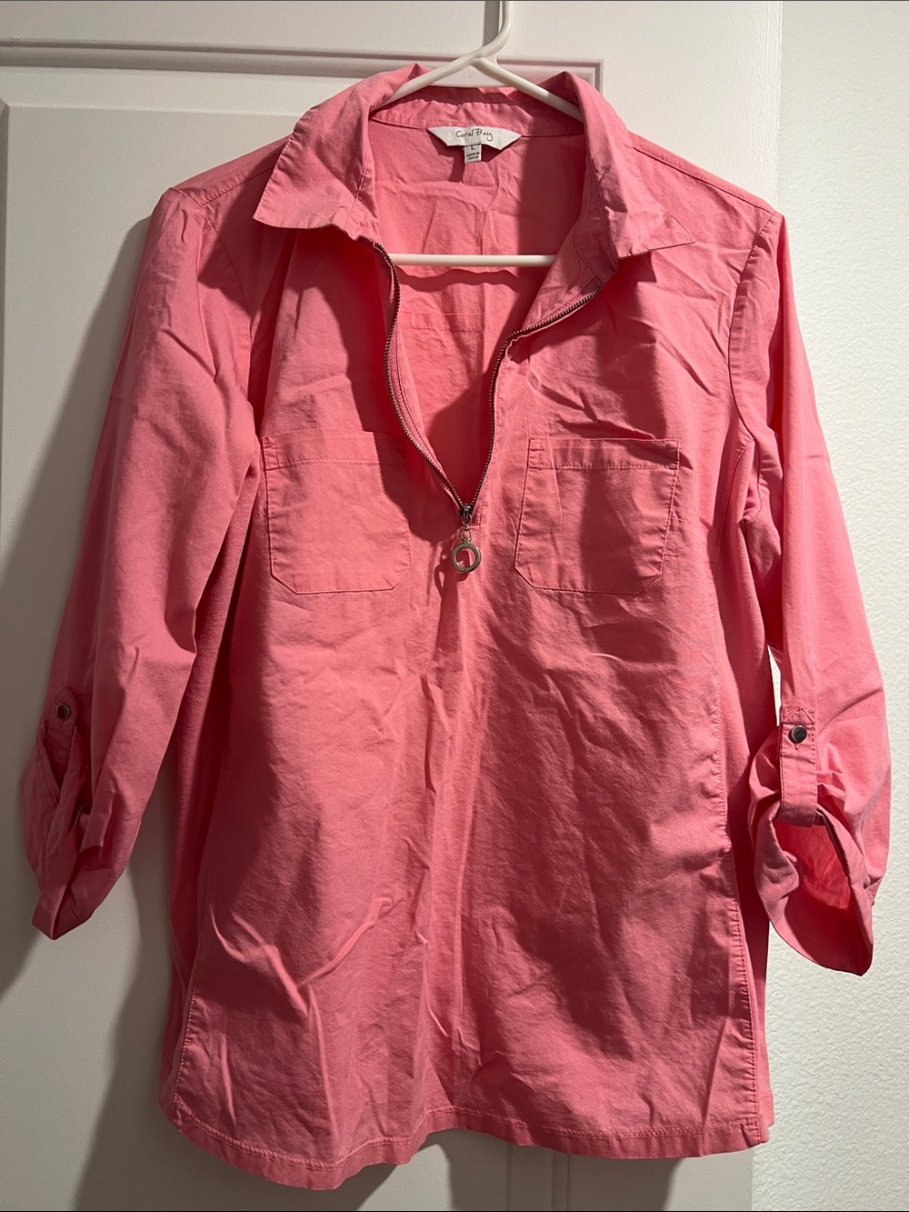 Coral Bay Pink Button-Front Shirt